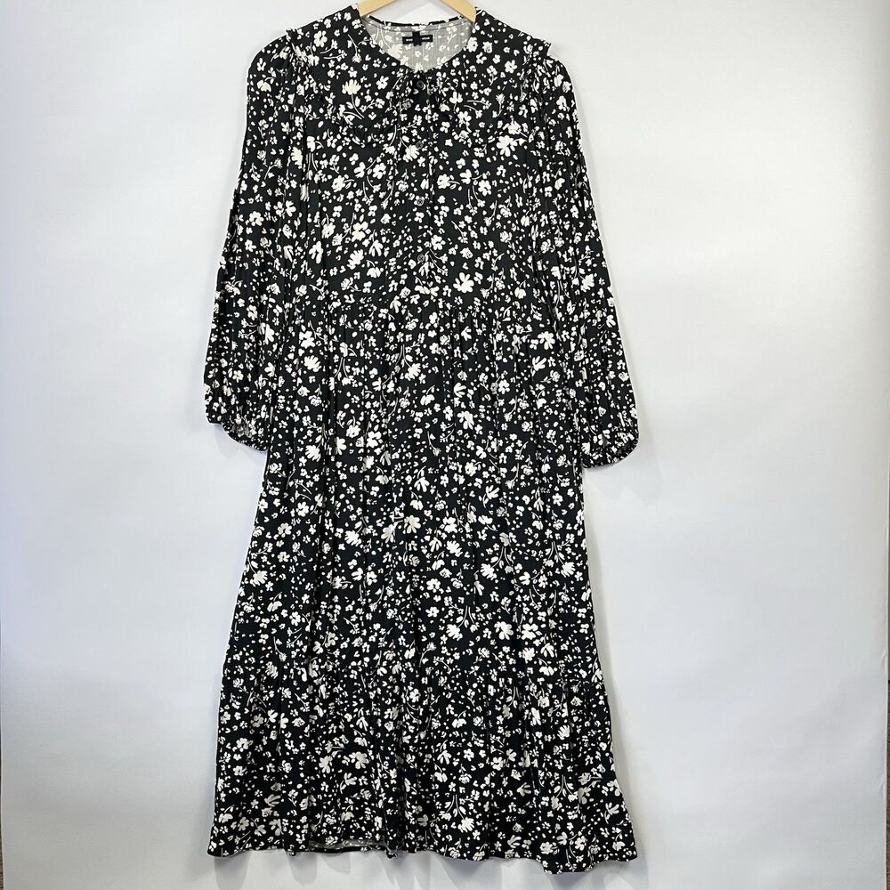 Floral Cottagecore Midi Dress M Pockets Button Front Who What Wear - Picture 2 of 11